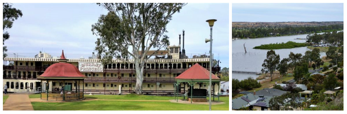 paddle steamer on river murray and the river